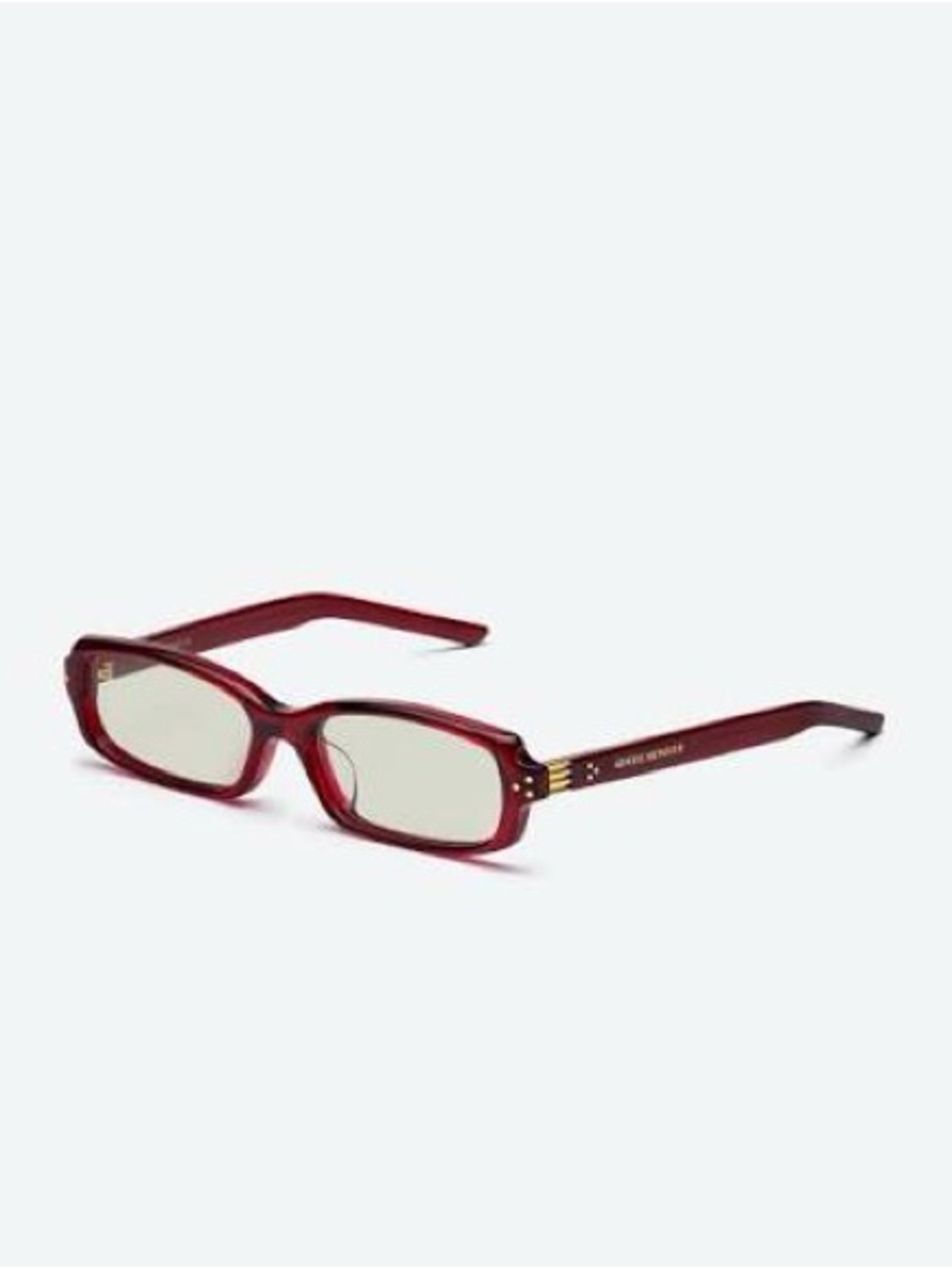 GENTLE MONSTER Burgundy Rectangular Sunglasses with Gold Accents